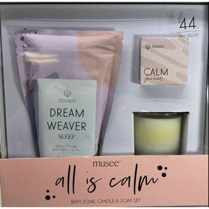 Musee 3-Pc. All Is Calm Gift Set(bath soak, candle & soap) Macys NWB
